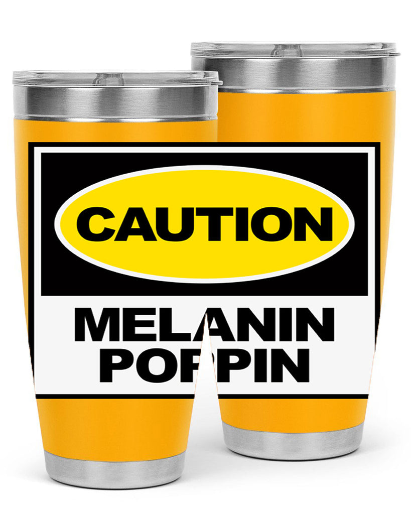 caution melanin poppin 188#- black words phrases- Cotton Tank