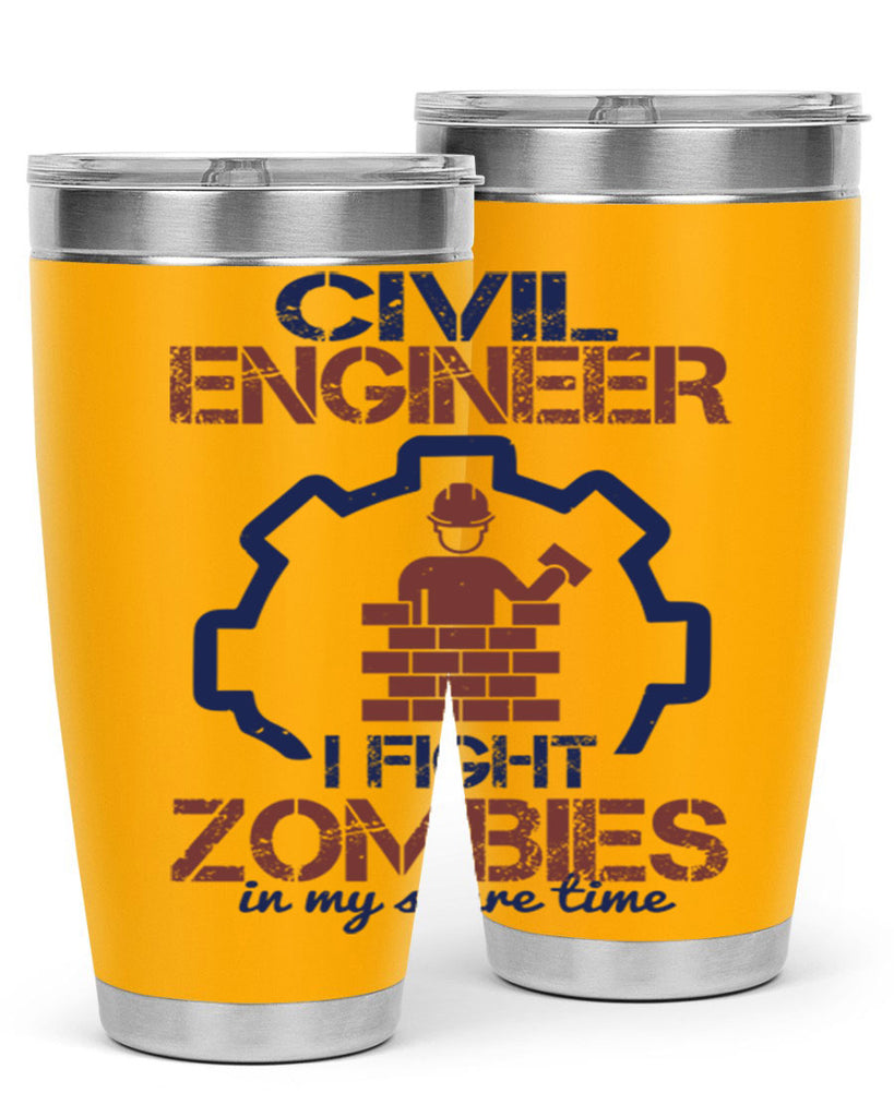 civil engineer i fight zombies in my spare time Style 25#- engineer- tumbler