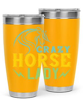 crazy horse lady Style 10#- horse- Tumbler