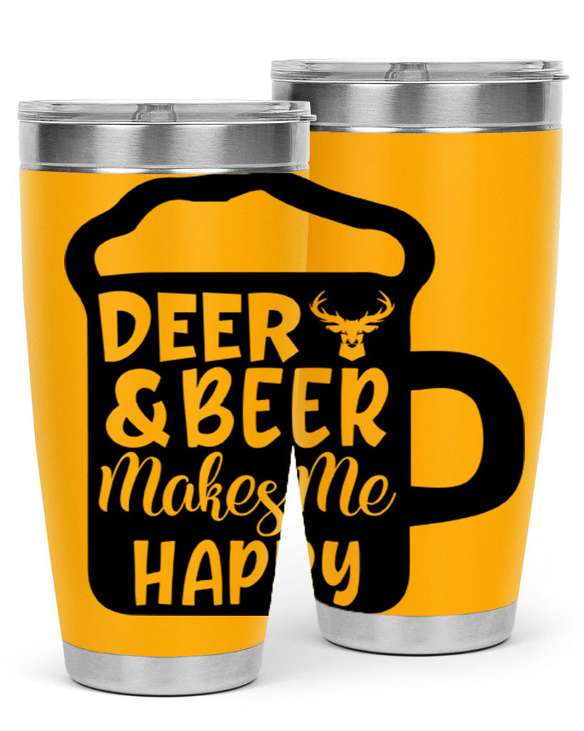 deer and beer makes me happy 17#- hunting- Tumbler