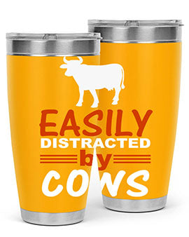 easily distracted by cows Style 4#- cow- Tumbler