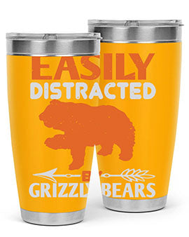 easily distracted by grizzly bears 10#- Bears- Tumbler