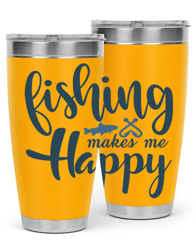 fishing makes me happy 136#- fishing- Tumbler