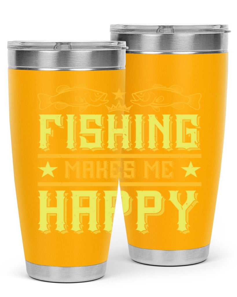 fishing makes me happy 266#- fishing- Tumbler