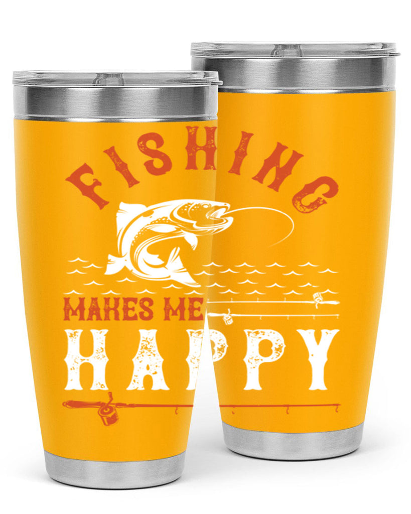 fishing makes me happy 268#- fishing- Tumbler