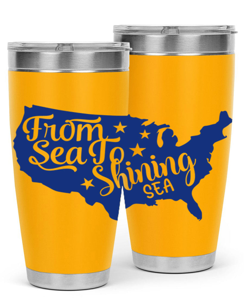 from sea to shining sea Style 52#- Fourt Of July- Tumbler