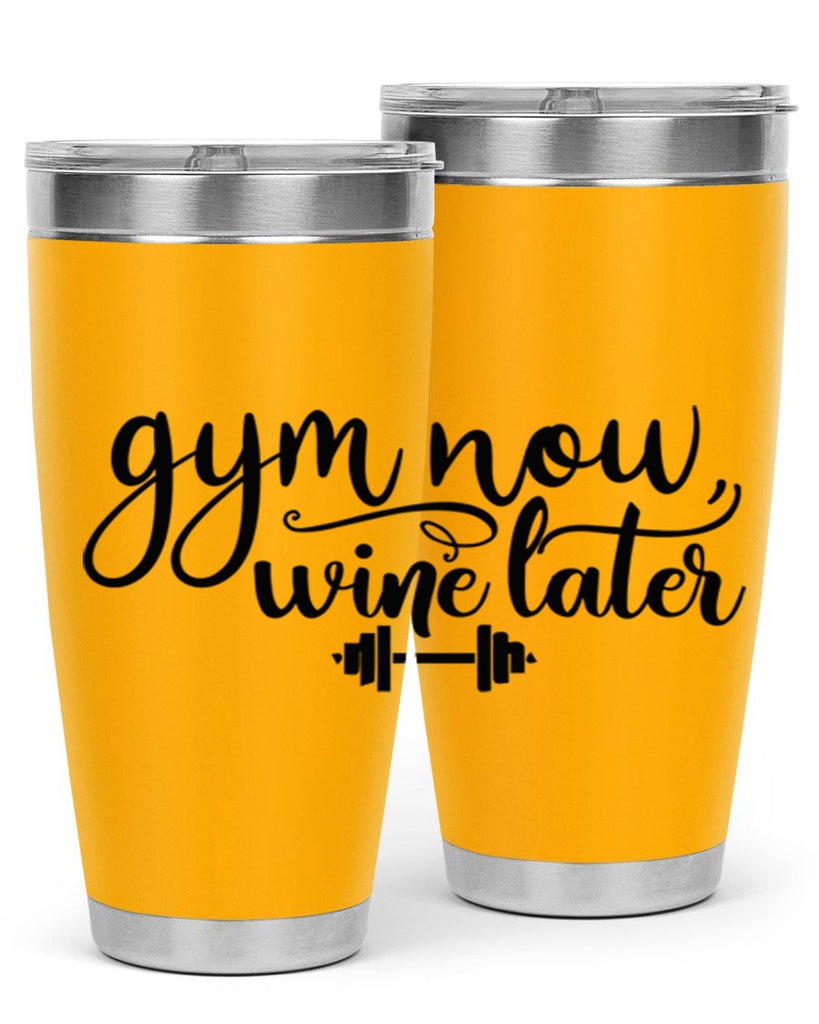 gym now wine later 42#- gym- Tumbler