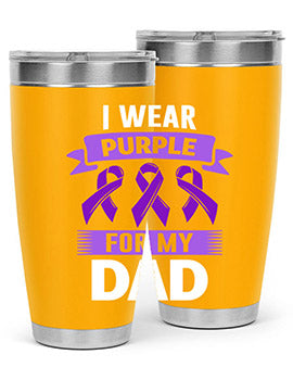 i wear purple for dad 169#- alzheimers- Tumbler