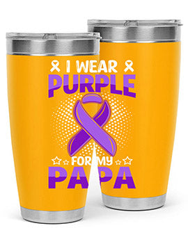 i wear purple for papa 175#- alzheimers- Tumbler