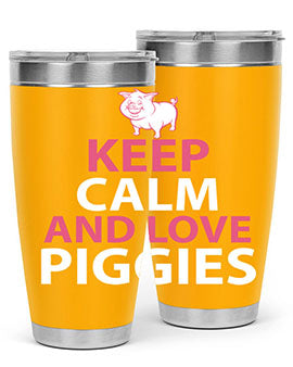 keep calm and love piggies Style 47#- pig- Tumbler