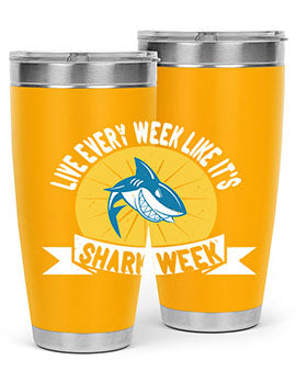 live every week like its shark week Style 56#- shark  fish- Tumbler