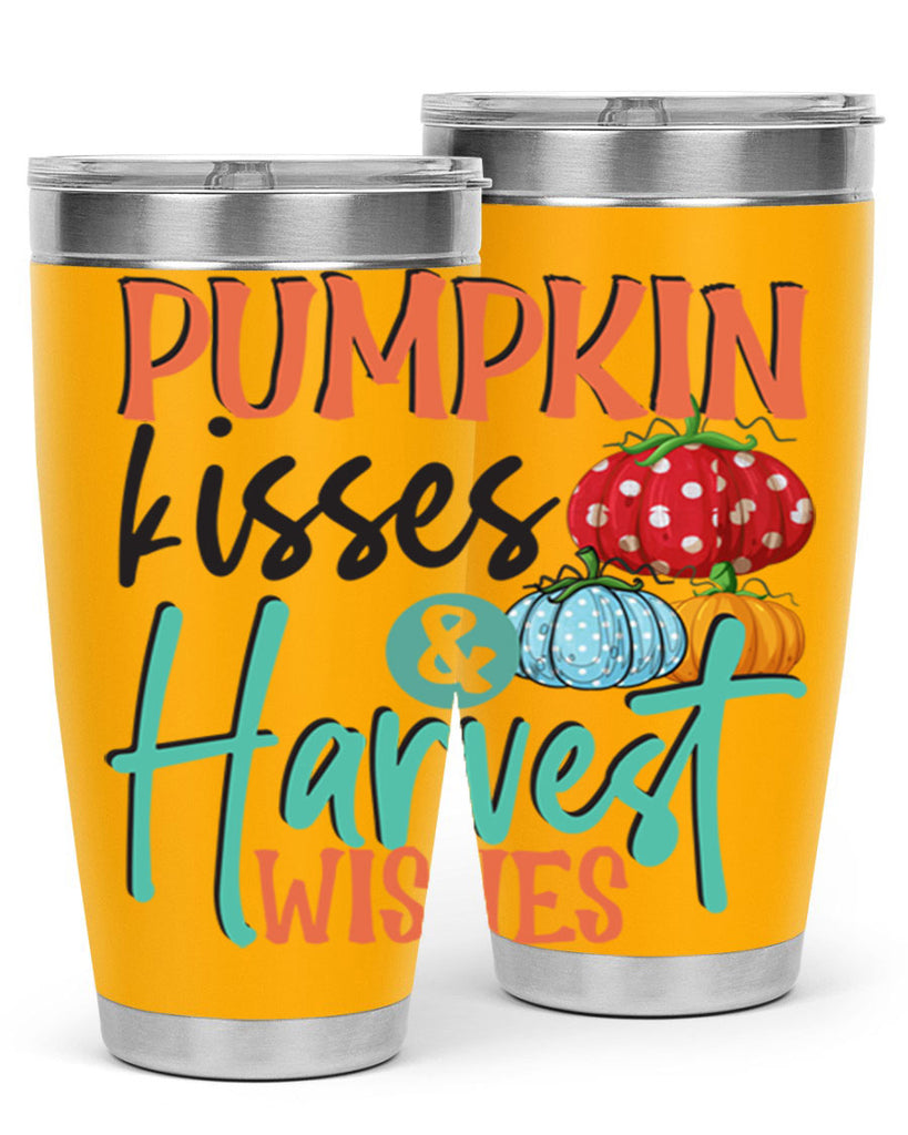 pumpkin kisses harvest wishes 526#- fall- Tumbler