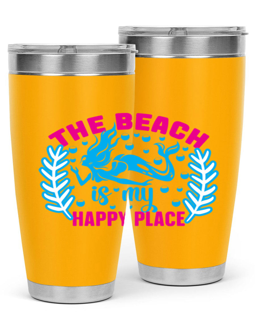 the beach is my happy place 626#- mermaid- Tumbler