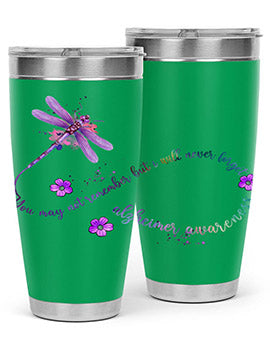 Alzheimer Awareness Dragonfly Remember 1#- alzheimers- Tumbler