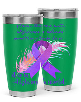 AlzheimerS Awareness Purple Ribbon 17#- alzheimers- Tumbler