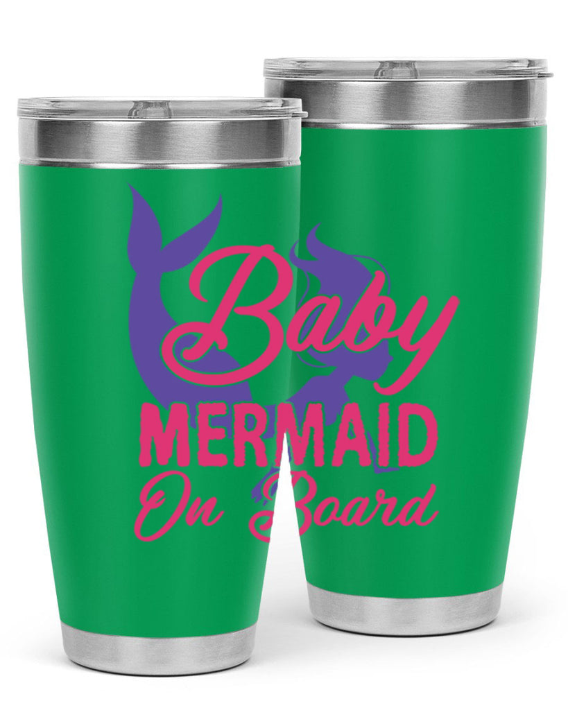 Baby Mermaid On Board 24#- mermaid- Tumbler