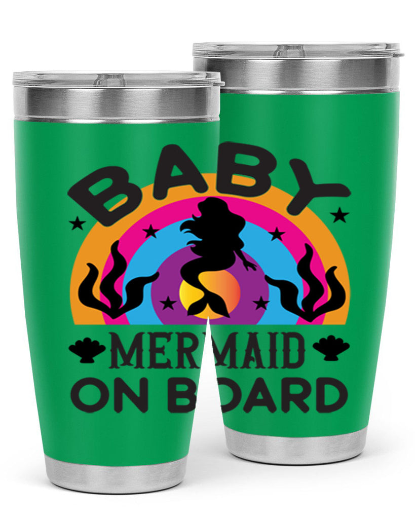 Baby mermaid on board 37#- mermaid- Tumbler