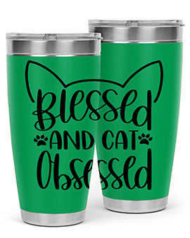 Blessed And Cat Obsessed Style 79#- cat- Tumbler