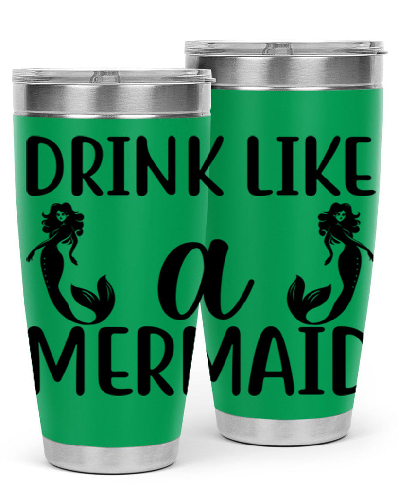 Drink like a mermaid 148#- mermaid- Tumbler