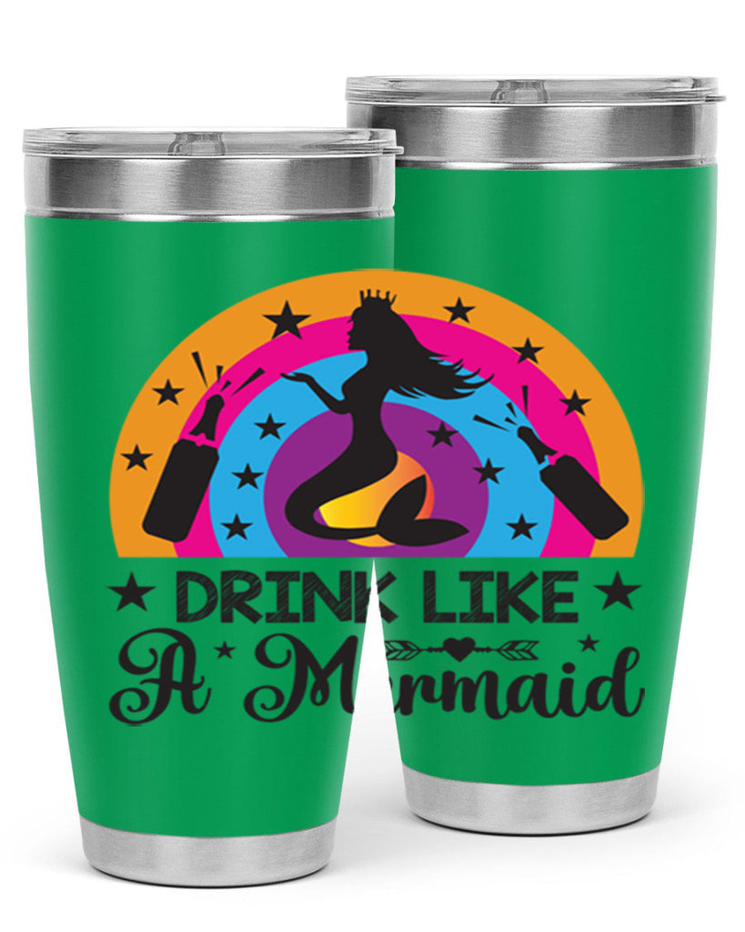 Drink like a mermaid 150#- mermaid- Tumbler