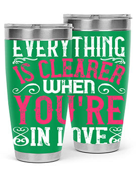 Everything is clearer when youre in love Style 48#- dog- Tumbler