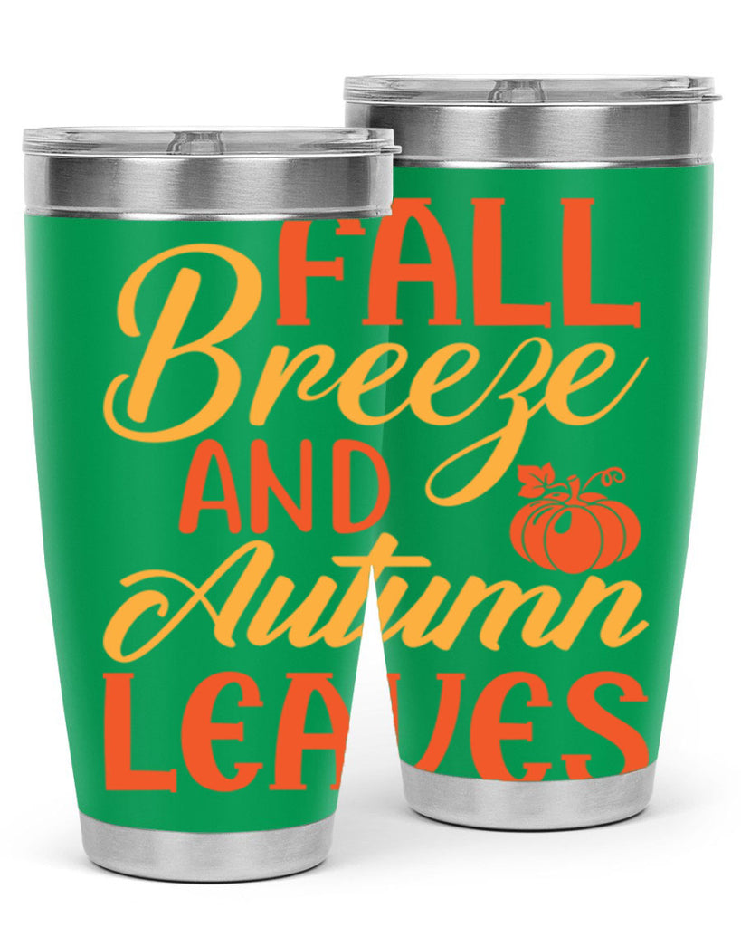 Fall Breeze and Autumn Leaves 92#- fall- Tumbler