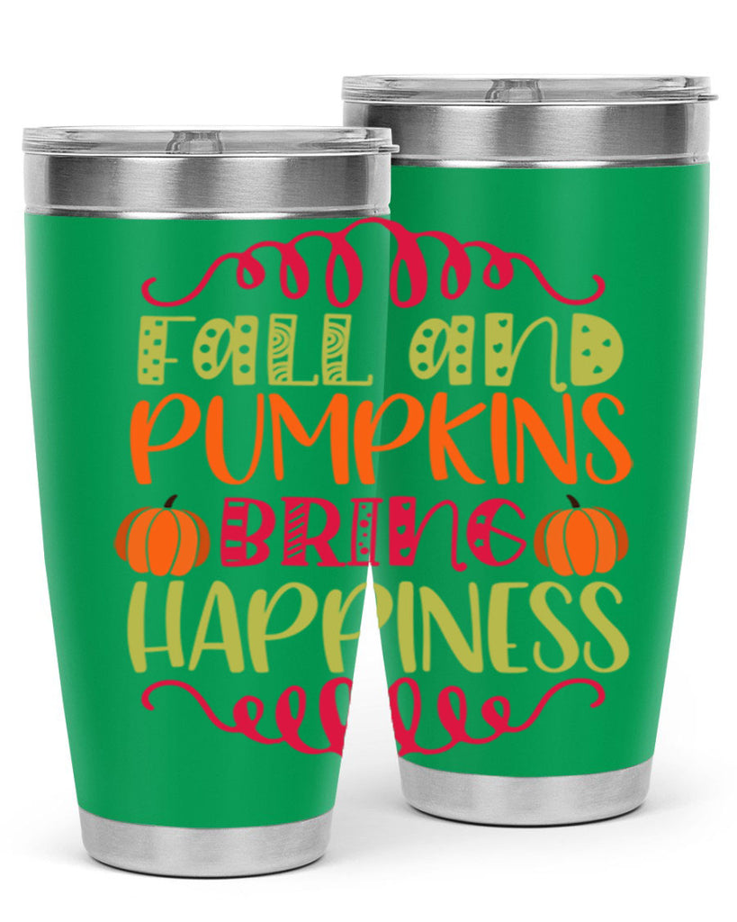 Fall and Pumpkins bring Happiness 86#- fall- Tumbler