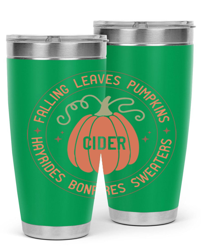 Falling Leaves Pumpkins Cider Hayrides Bonfires Sweaters 168#- fall- Tumbler