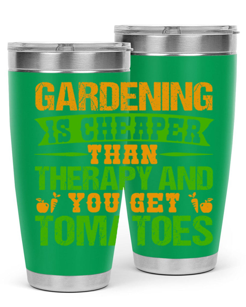 Gardening is cheaper than therapy 63#- farming and gardening- Tumbler