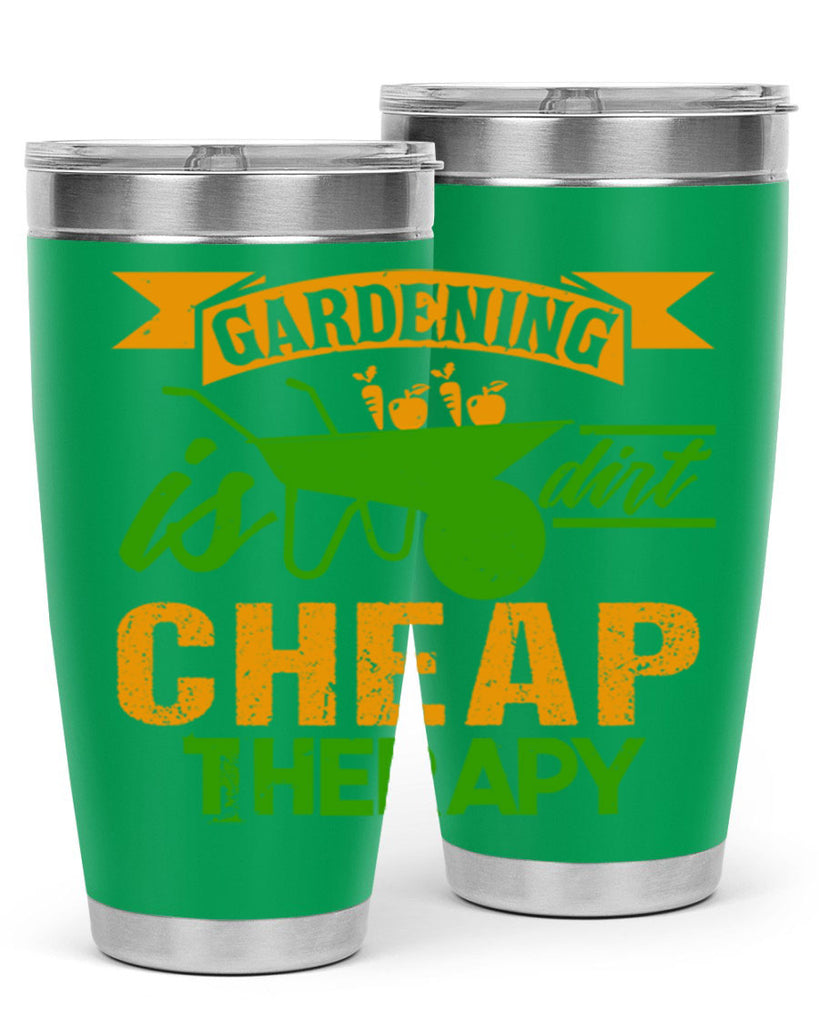 Gardening is dirt cheap therapy 62#- farming and gardening- Tumbler