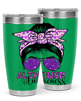 Girl Warrior Alzheimer Awareness 153#- alzheimers- Tumbler