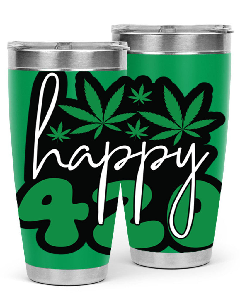 Happy 420 102#- marijuana- Tumbler