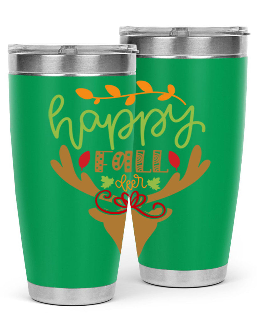 Happy Fall deer 219#- fall- Tumbler