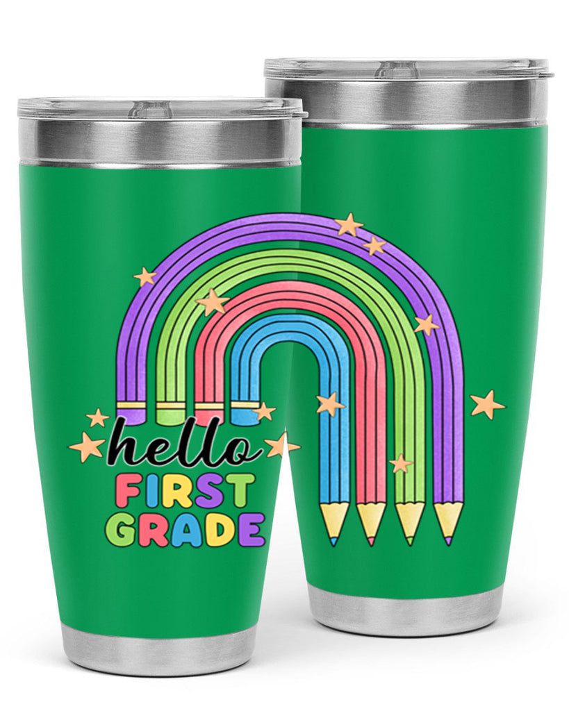 Hello 1st Grade Pencil Rainbow 14#- 1st grade- Tumbler