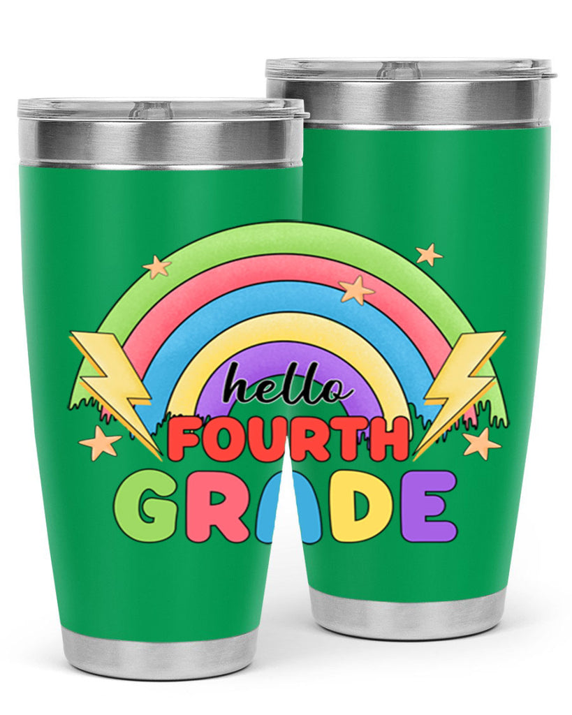 Hello 4th Grade Rainbow 13#- 4th  grade- Tumbler