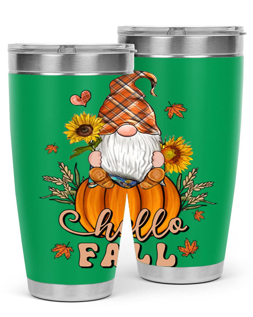 HelloFallAutumnGnome 298#- fall- Tumbler