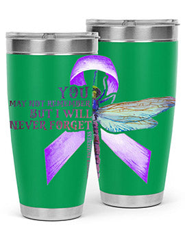 I Will Never Forge Alzheimer Awareness 179#- alzheimers- Tumbler