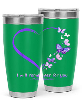 I Will Remember For You Butterfly Alzheimers Awareness 185#- alzheimers- Tumbler