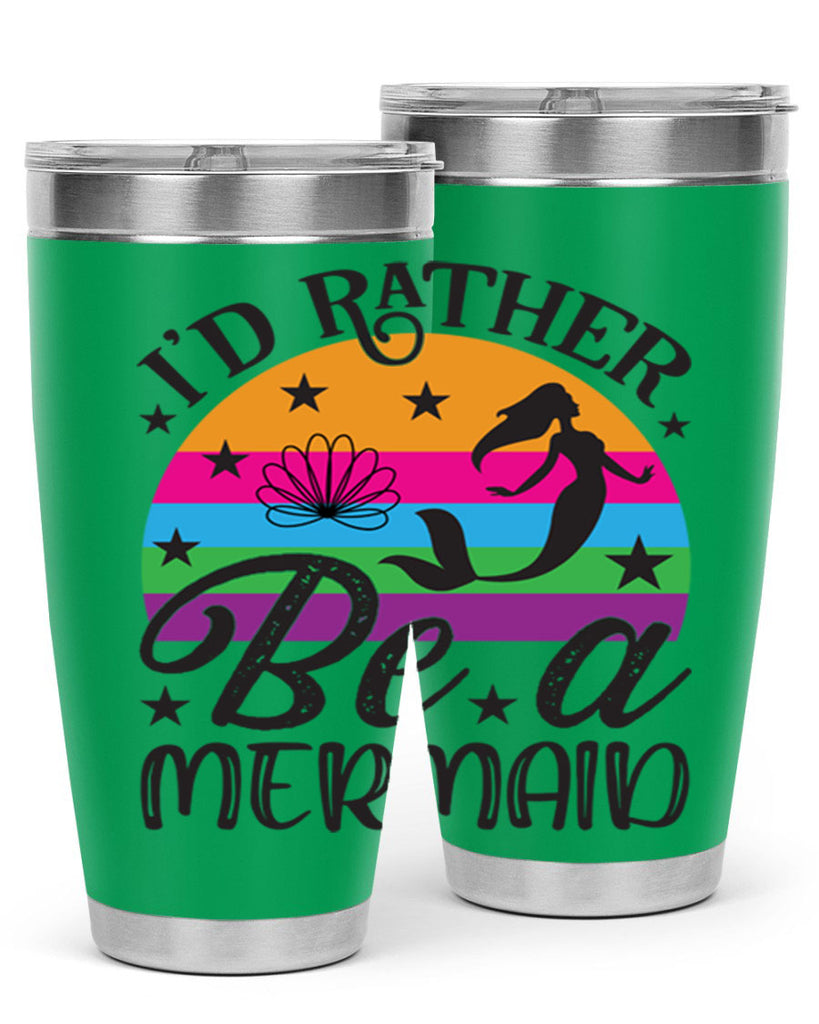 Id rather be a mermaid 236#- mermaid- Tumbler