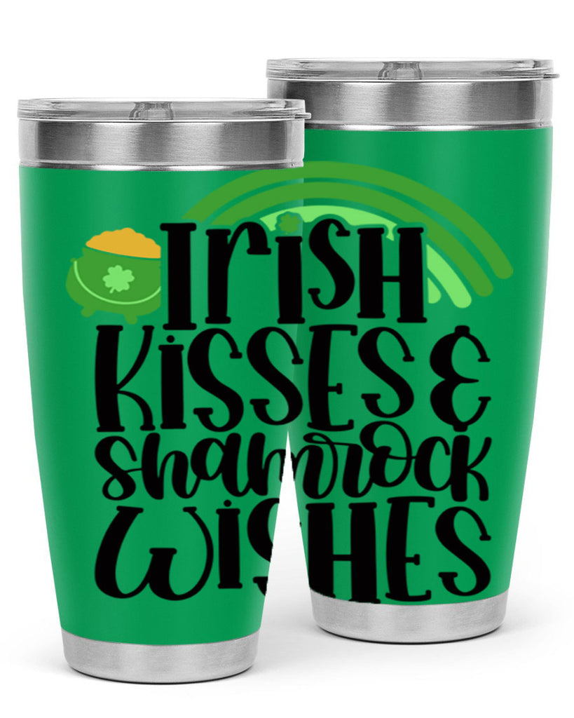 Irish Kisses Shamrock Wishes Style 80#- St Patricks Day- Tumbler