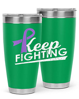 Keep Fighting Alzheimers Epilepsy Warrior Awareness Ribbon 189#- alzheimers- Tumbler