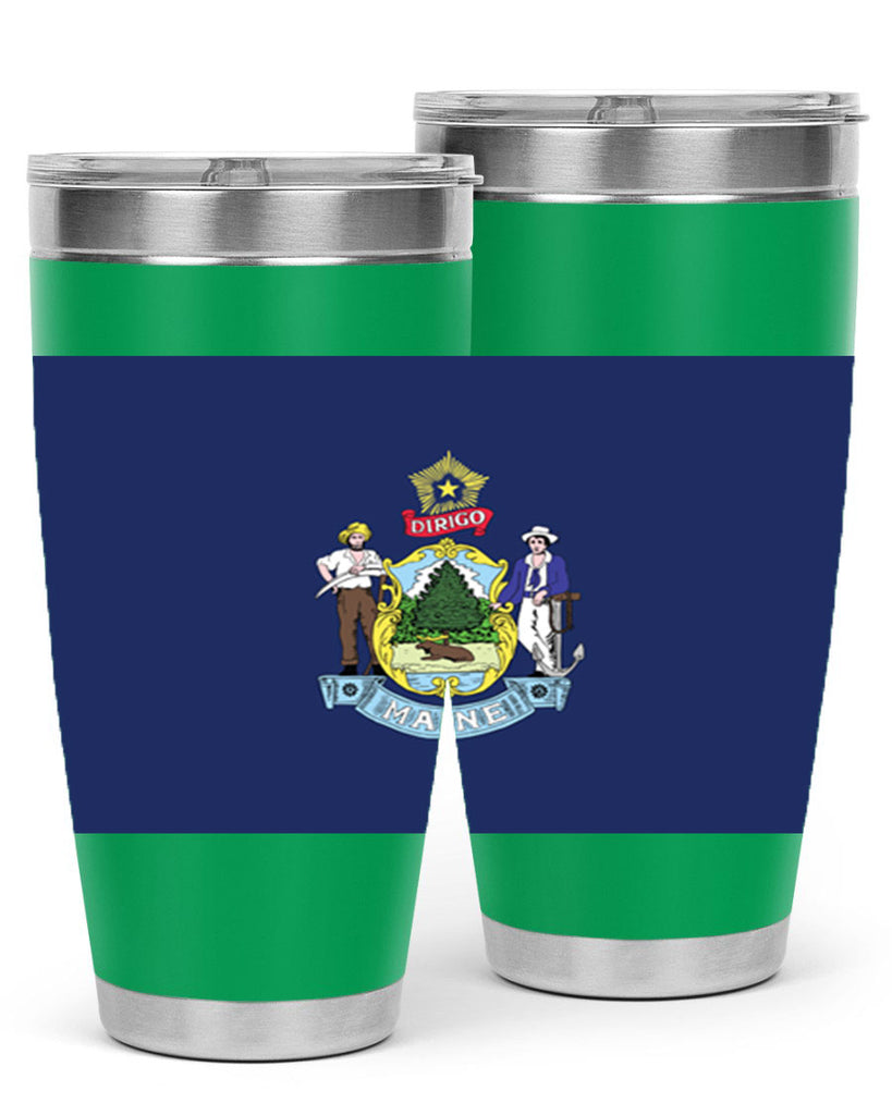 Maine 33#- Us Flags- Tumbler