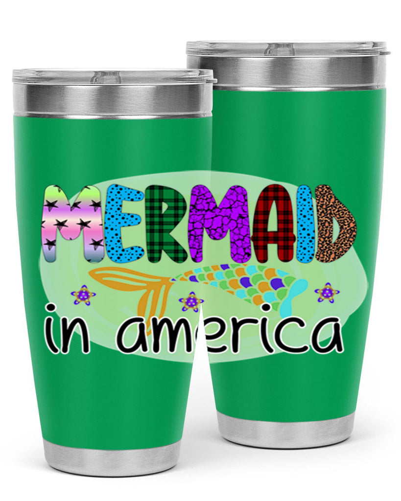 Mermaid In America 419#- mermaid- Tumbler
