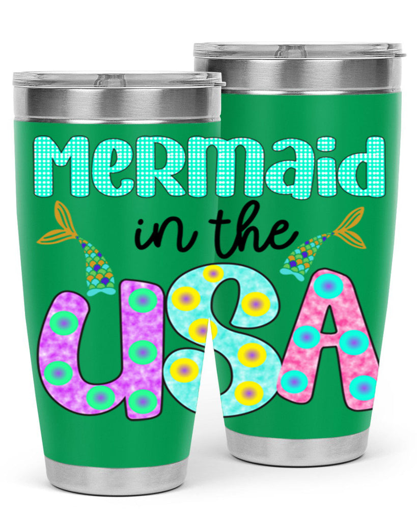 Mermaid In The Usa 421#- mermaid- Tumbler