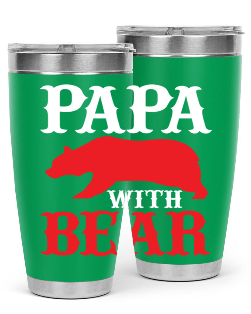 PAPA WITH BEAR 111#- grandpa - papa- Tumbler