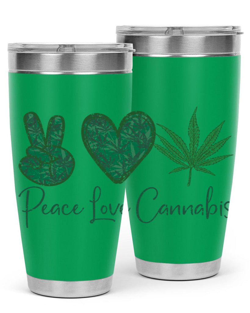 Peace Love Cannabis Sublimation 217#- marijuana- Tumbler