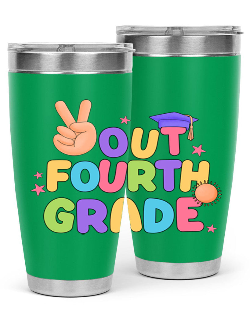 Peace Out 4th Grade Peace 19#- 4th  grade- Tumbler