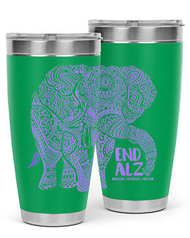 Purple Elephant Alzheimer Awareness 210#- alzheimers- Tumbler