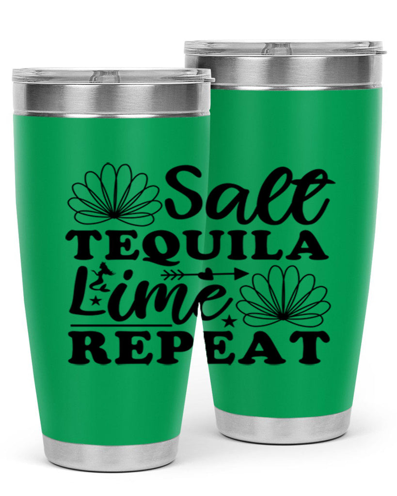 Salt Tequila Lime Repeat 557#- mermaid- Tumbler