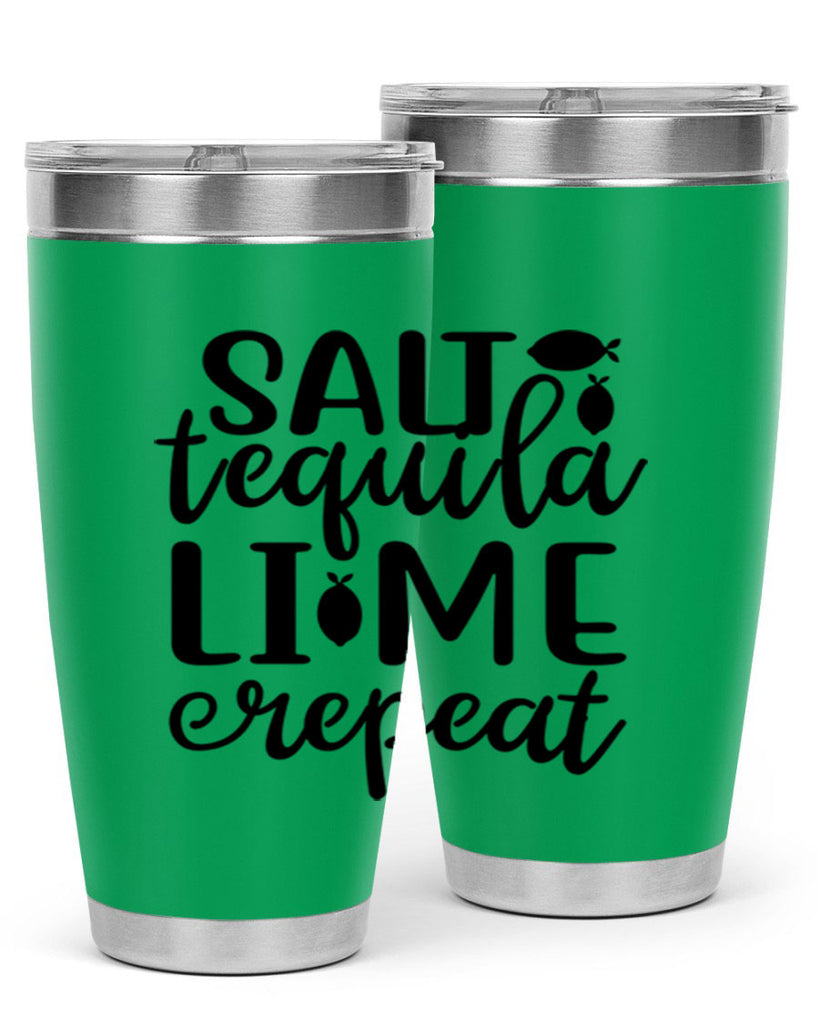 Salt tequila lime repeat 558#- mermaid- Tumbler